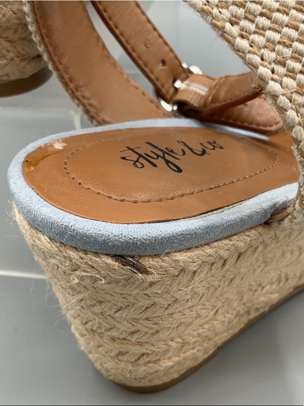 Style & Co. Mailena Light Blue Espadrille Wedge Ankle-Strap Sandals, size 8 - Picture 5 of 8